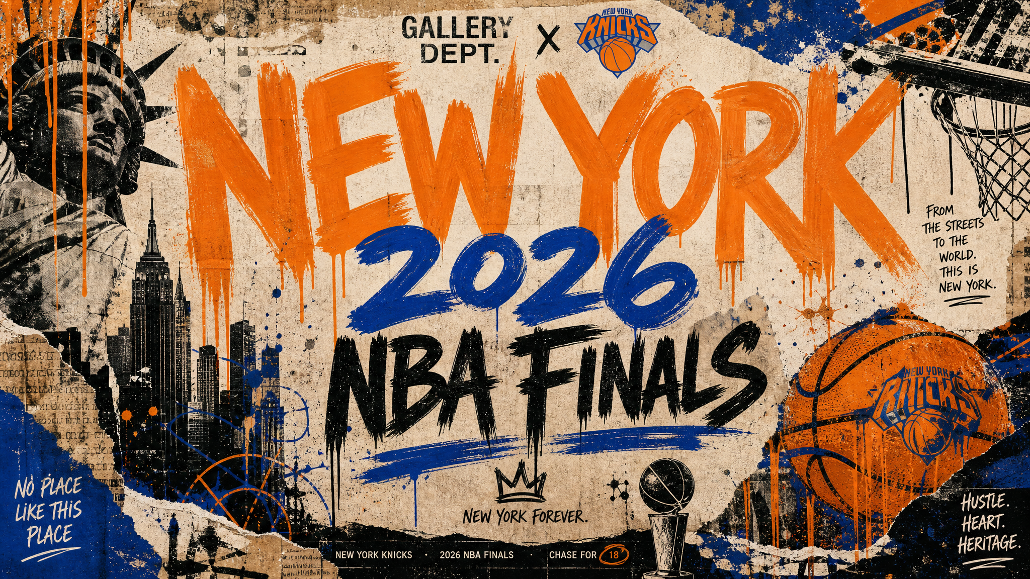 NY Knicks 2026 NBA Finals Championship graphic — UrbanPedigree exclusive streetwear drop